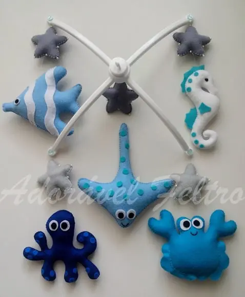 Móbile para Berço Fundo do Mar+Suporte