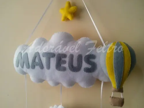 Porta Maternidade Balão e Estrelas