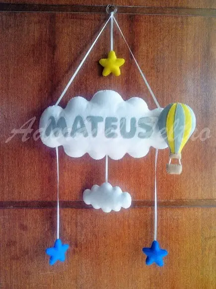 Porta Maternidade Balão e Estrelas