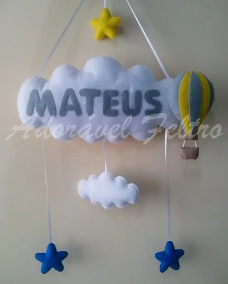 Porta Maternidade Nuvens e Balão