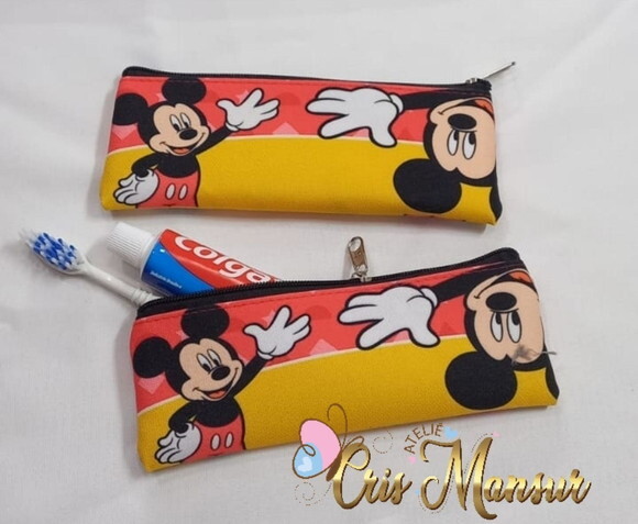 Estojo Slim Personalizado Mickey Porta Higiene Bucal