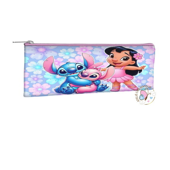 Estojo Slim Personalizados 19 x 7 - Tema Angel e Stich