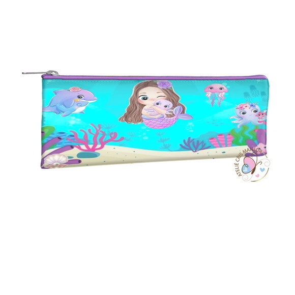 Estojo Slim Personalizados 19 x 7 - Tema Sereia