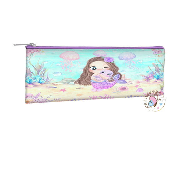 Estojo Slim Personalizados 19 x 7 - Tema Sereia