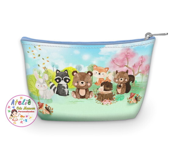 Necessaire Personalizada Bosque Encantado Aquarela