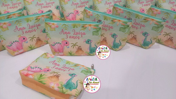 Necessaire Personalizada Dino Baby Aquarela