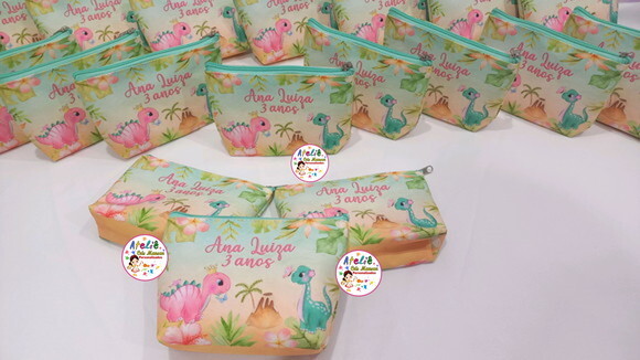 Necessaire Personalizada Dino Baby Aquarela