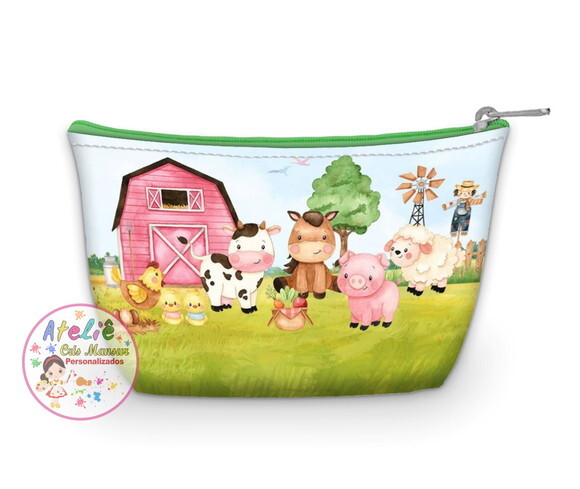Necessaire personalizada Fazendinha Aquarela