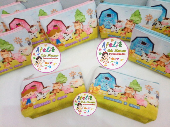 Necessaire Personalizada Fazendinha aquarela