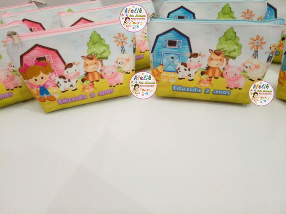 Necessaire Personalizada Fazendinha aquarela