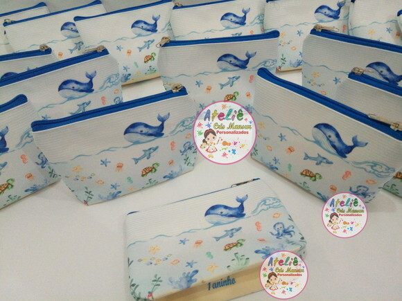 Necessaire Personalizada Fundo Do Mar Aguarela