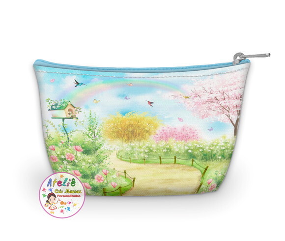 Necessaire personalizada jardim encantado Aquarela