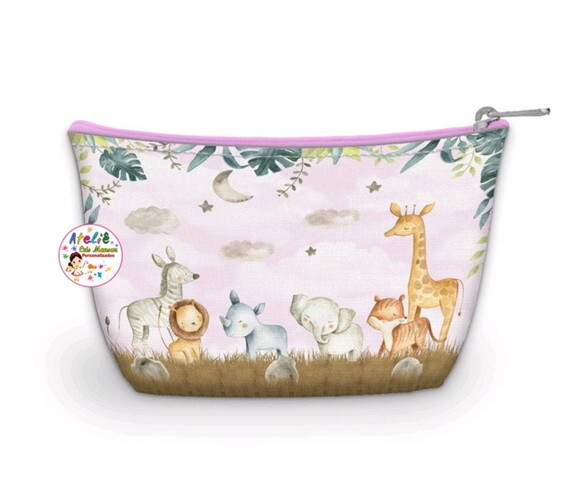 Necessaire Sáfari Aquarela Rosa