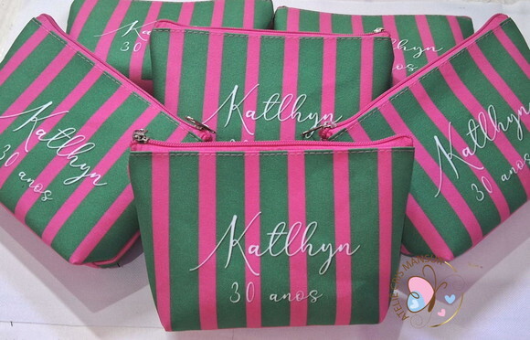 Necessaires Personalizadas - Cores Pink e Verde
