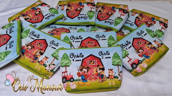 Necessaires Personalizada Mickey e Minnie Fazendeiros