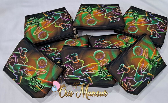 Necessaires Personalizada Futebol Neon