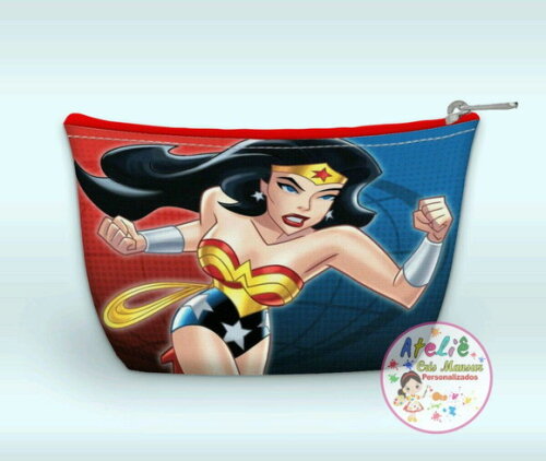 LEMBRANCINHA NECESSAIRE PERSONALIZADA TEMA MULHER MARAVILHA