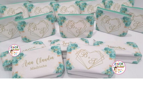 Necessaire Casamento floral azul Thifany