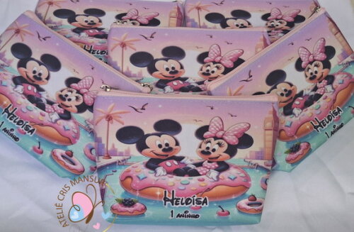 Necessaire Futebol Mickey e Minnie