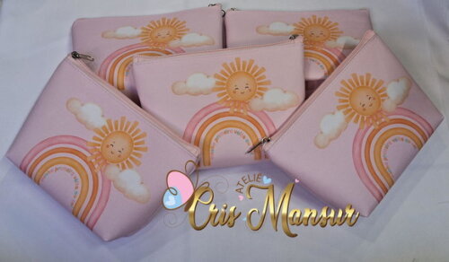 Necessaire Minha Primeira Volta ao Sol Rosa