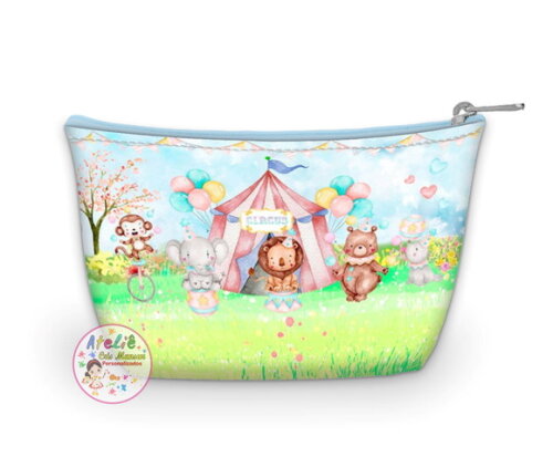 Necessaire Personalizada - Tema Circo Azul Aquarela