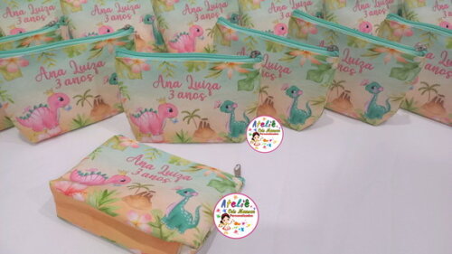 Necessaire Personalizada Dino Baby Aquarela