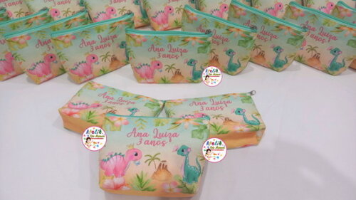 Necessaire Personalizada Dino Baby Aquarela