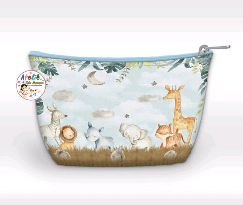 Necessaire Sáfari Aquarela Azul