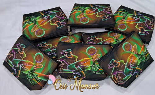 Necessaires Personalizada Futebol Neon