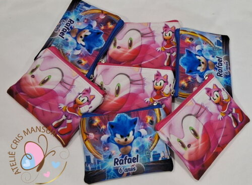 Porta Moeda Personalizado Sonicpaea Meninos e Meninas