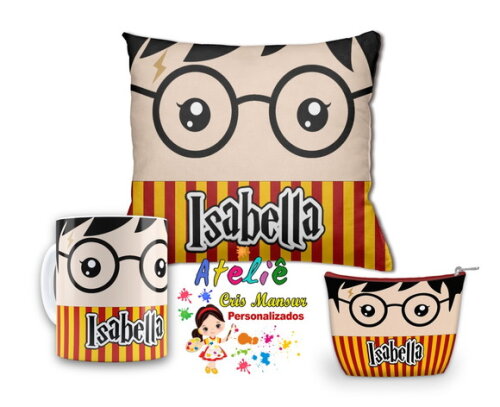 Presente personalizado almofada + caneca + brinde Necessarie