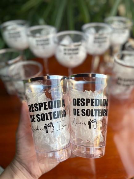 20 Copos para Despedida de Solteira com Borda Metalizada