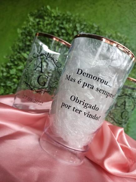 20 Copos Twister 500 ml com Borda Rose- Casamento