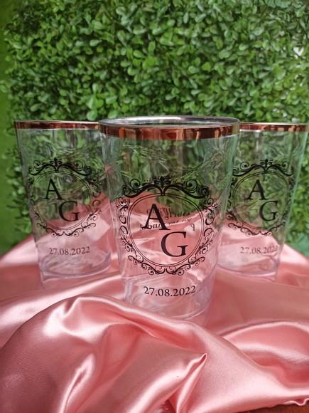 20 Copos Twister 500 ml com Borda Rose- Casamento