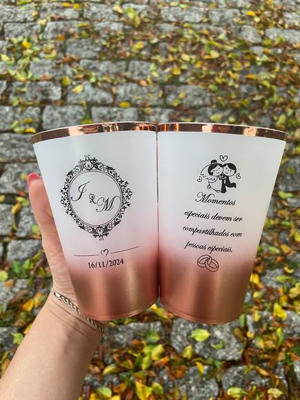 20 Copos Twister Degrade Rose Gold - Copos para Casamento