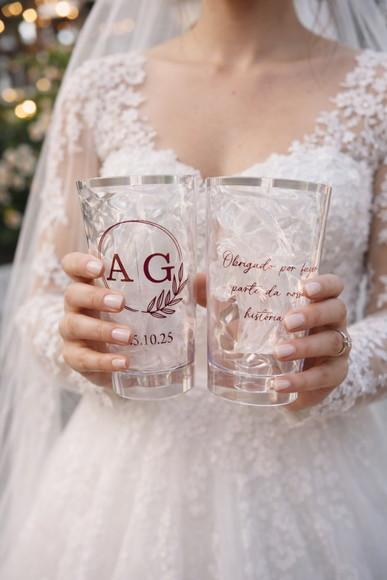 30 Copos Twister com Borda Metalizada - Casamento