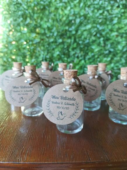 30 Garrafinhas de Vidro 20 ml - Lembrancinha para Batizado