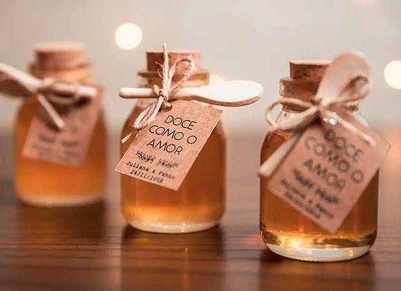30 Garrafinhas de Vidro 60 ml com Tag Rústica- Lembrancinha