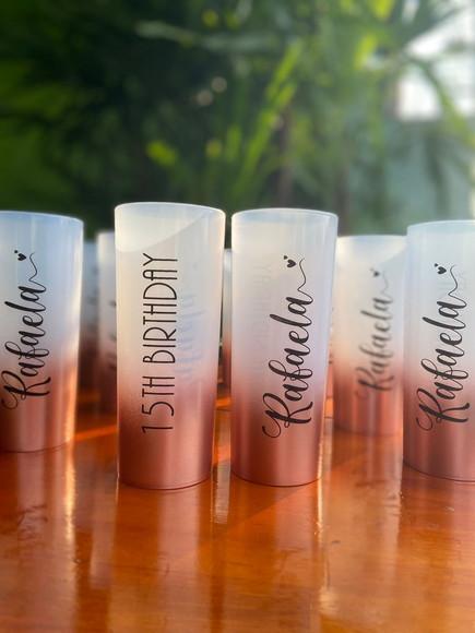 50 Copos Long Drink Degrade - Rose Gold