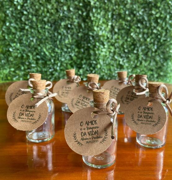 50 Garrafinhas de Vidro 20 ml - Tempero do Amor