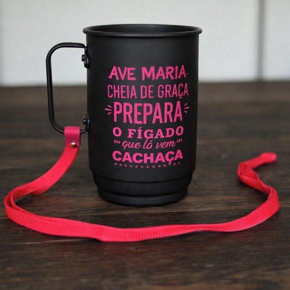 Caneca Premium Aluminio 500ml + Tirante Kit c/ 10un