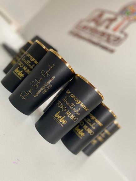Copo Twister Fosco com Borda Metalizada - Formatura