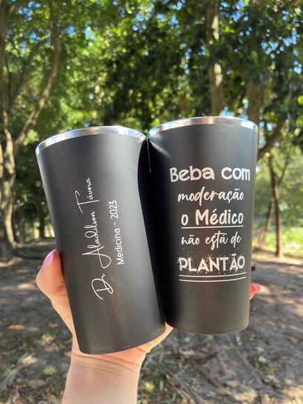 Copo Twister Fosco com Borda Metalizada
