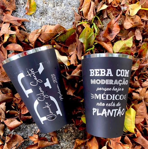 Copo Twister Fosco com Borda Metalizada