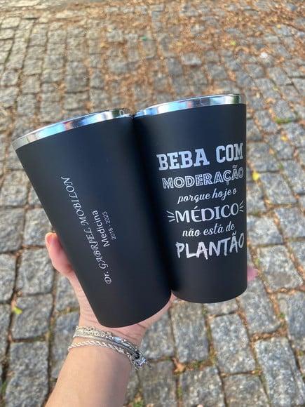 Copo Twister Fosco com Borda Metalizada- Formatura Medicina