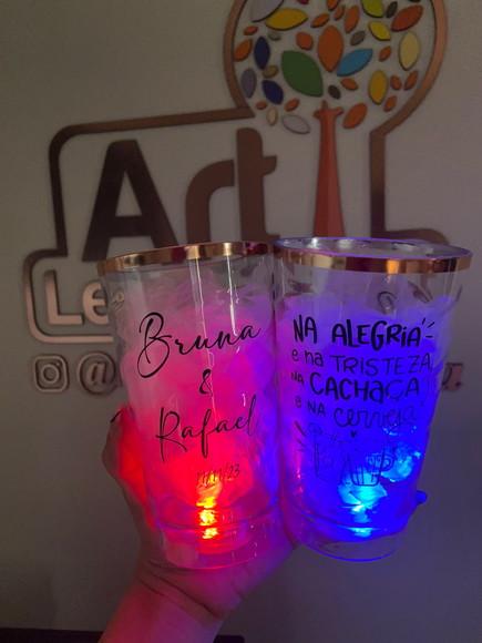 Copos com Led 500 ml com Borda Personalizado- Chá Bar