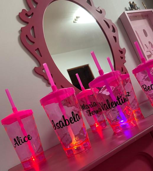Copos com Tampa e Canudo500 ml com Led - Copos Personalizado