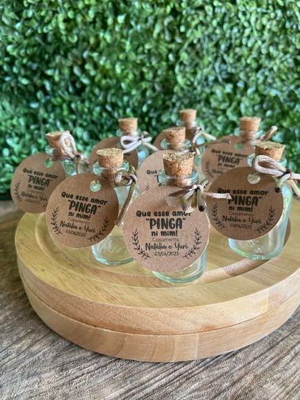 Garrafinhas de Vidro 20 ml - Lembrancinha para Casamento