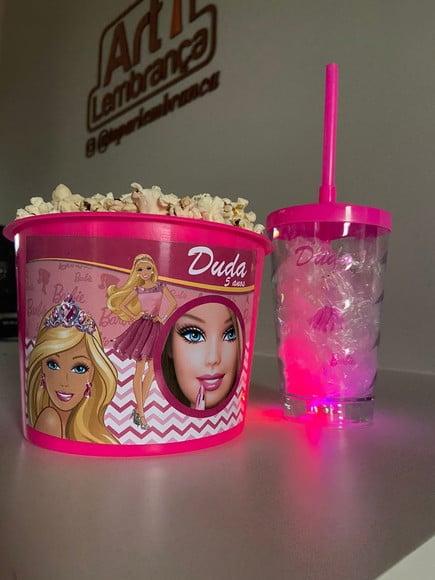 Kit Cineminha - Baldinho de Pipoca e Copo com Led