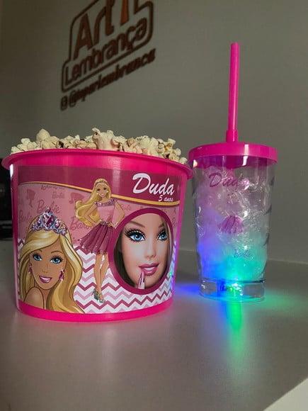 Kit Cineminha Barbie Baldinho + com Copo Led